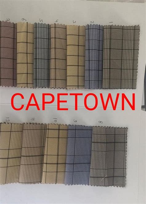 Pv Polyester Formal Capetown Pattern Suiting Fabric Machine Wash