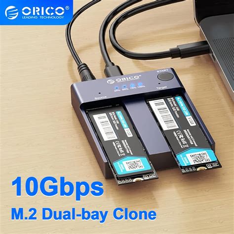 Orico Dual Bay M2 Nvme Ssd Enclosure 10gbps Offline Clone Usb C 31