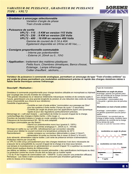 E Variateur De Puissance Gradateur De Puissance