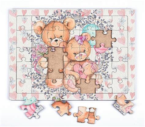 Teddy Bears Wooden Jigsaw Puzzle Puzzle For Kids 35 54 Etsy