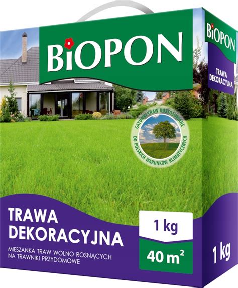 BIOPON trawa dekoracyjna wolnorosnąca 1kg 40m2 N61483 Cena Opinie