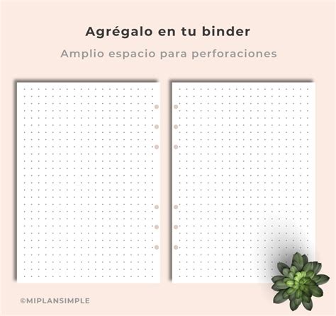 Hojas Punteadas Pdf Carta A4 A5 Para Imprimir Dot Grid Bullet