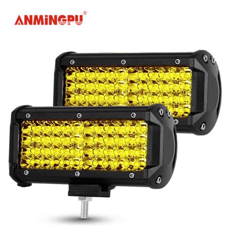 Anmingpu Yellow Led Light Bar For Car Truck Boat X Tractor Spotlight