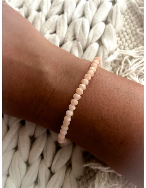 Bracelet élastique perle rose poudré Style bohème chic Bijou