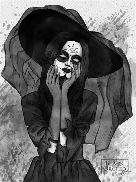 Sugar Skull Widow By Noctecorvusart On Deviantart