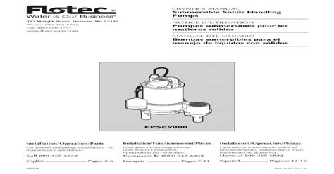 Pdf Owners Manual Submersible Solids Handling · Pdf Fileowners