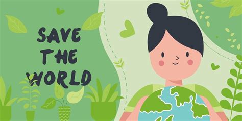 Premium Vector Save The World Concept Woman Hugging Planet Earth