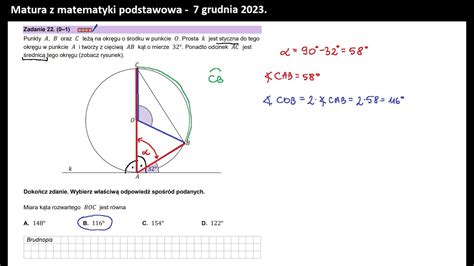 Zad 22 Planimetria Zależność między katem środkowym a wpisanym