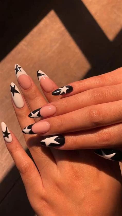 Star Nails Nail Art Inspo Acrylic Gel Polish Gel Nails Stylish Nails