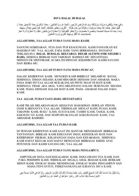 Doa Acara Halal Bihalal Arab Homecare