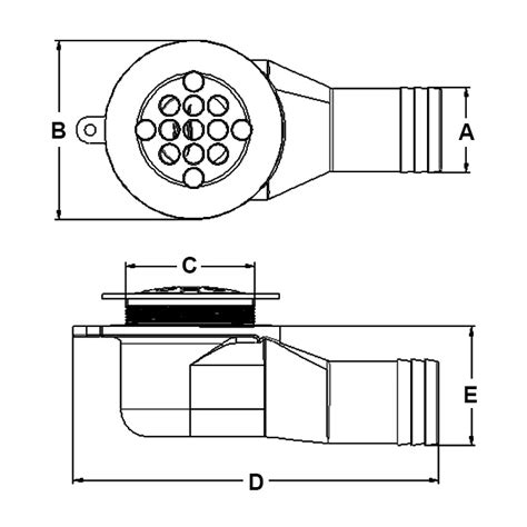 316 Ss Cast Deck Drain With Floating Ball Check White Water Marine Hardware