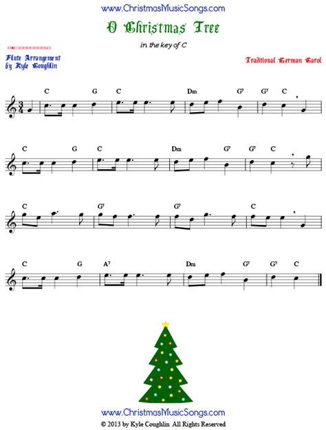 O Christmas Tree For Flute Free Sheet Music