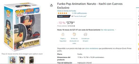 Funko Pop Naruto Itachi Con Cuervos Por