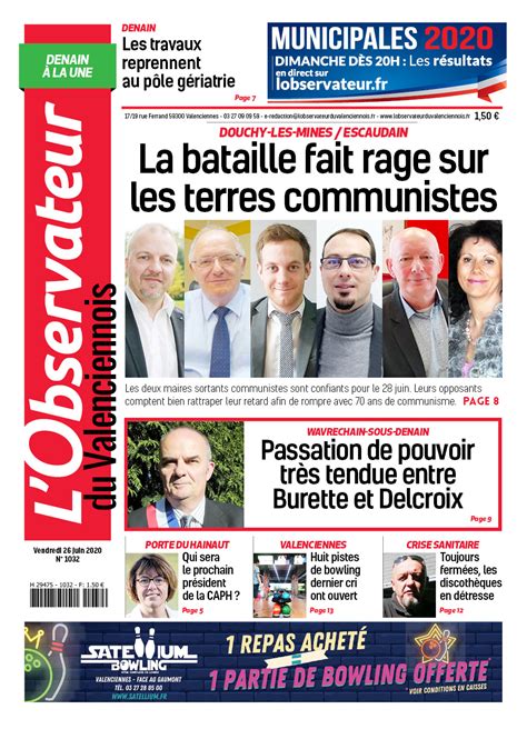 L Observateur Du Valenciennois Denaisis Du Vendredi Juin