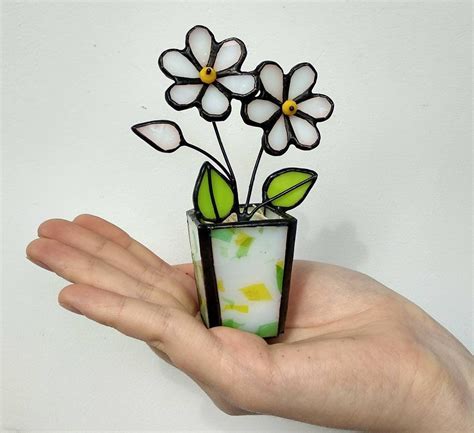 Daisy Bouquet Flower Stained Glass Daisy Gifts Daisy Table Decor