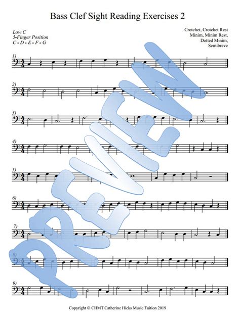 Bass Clef Sight Reading Exercises Made By Teachers