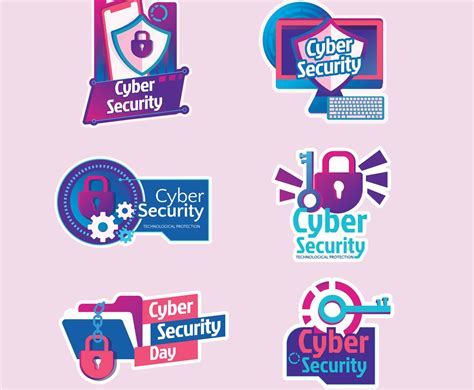 Colorful Cyber Security Day Sticker Freevectors