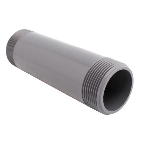 XIRTEC PVC Nipple Threaded Ends Schedule 80 1 1 2 Grey 436533