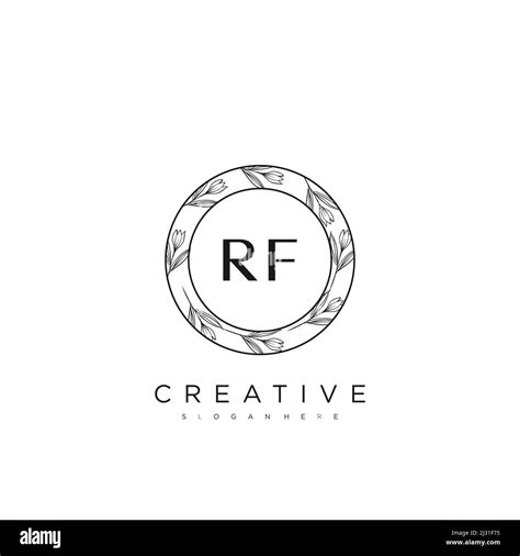 Rf Initial Letter Flower Logo Template Vector Premium Vector Stock