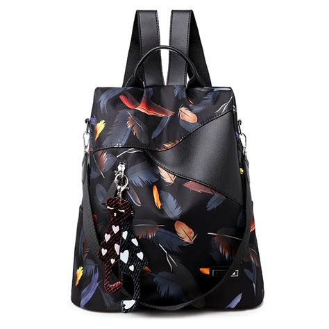 Fashion Poaba Backpack Colored Feathers | The Store Bags