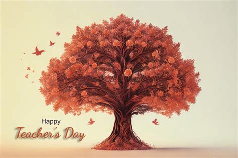 teachers day tree  wishes banner premium ai generated psd