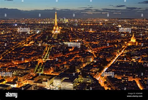 Night view of Paris from Montparnasse Tower Stock Photo - Alamy