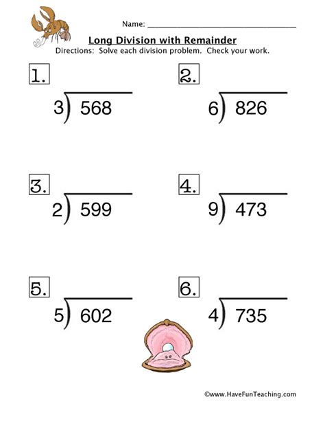 Long Division Worksheets Printable 6th Grade Long Division Worksheets