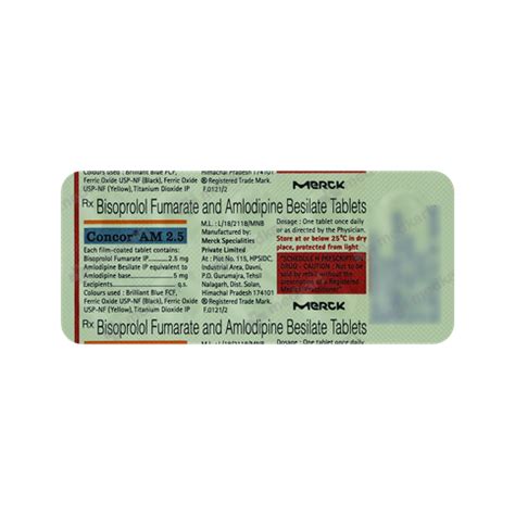 CONCOR AM 2 5MG TABLET 10 S Price Composition Generic Alternatives