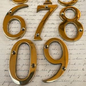 Vintage 3 House Numbers Your Choice Brass House Number Salvaged Address