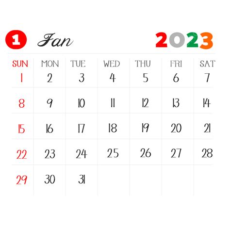 Gambar Kalender Januari 2023 Kalender23 Januari Kalender Tahun Baru 2023 Png Dan Vektor