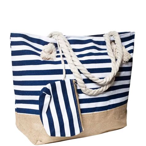 Mega duża torba plażowa shopper miejska w paski 13464969522