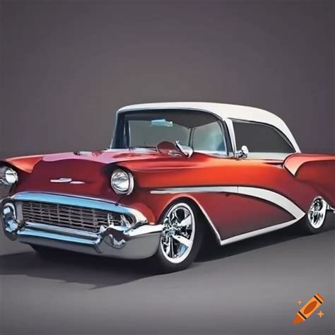 57 Chevy With A Custom Paint Job Cool Graphics 16k