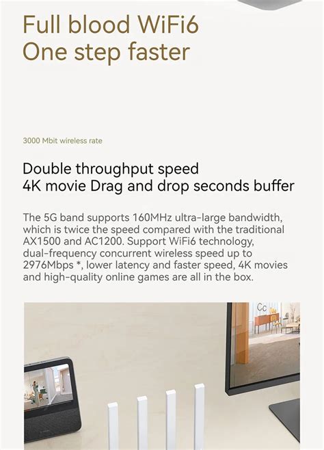 Xiaomi Router AX3000T 2.4G 5G Mesh Technology WiFi 6 Efficient Wall ...