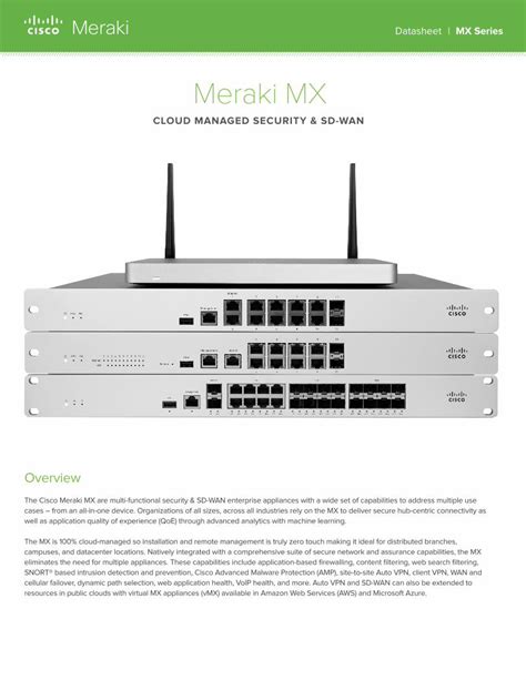 Pdf Meraki Mx Built On Cisco Merakis Award Winning Cloud