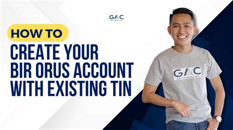 How To Create Your BIR ORUS Account With Existing TIN Guide YouTube