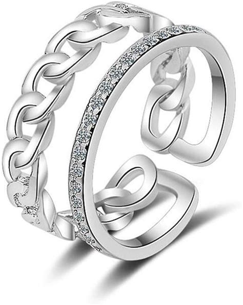 Canarea Damen Frauen Ringe Silber Sterling Ffnungsring Mit