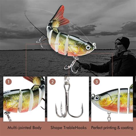 TRUSCEND Fishing Lures For Freshwater And Saltwater Lifelike Swimbait