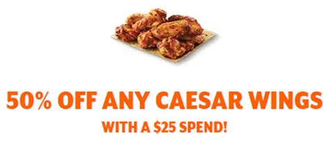 50% Off any Caesar Wings at Little Caesars