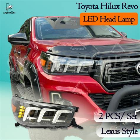 Toyota Hilux Revo Head Lamp Lexus Style 3pc Projector Head Lamp Lampu