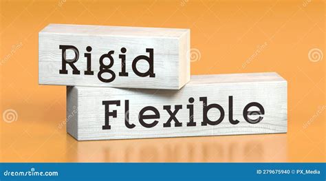 Rigid Flexible Words On Wooden Blocks Stock Illustration