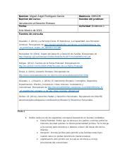 Evidencia 1 Introducción al Derecho Romano docx Nombre Miguel Ángel