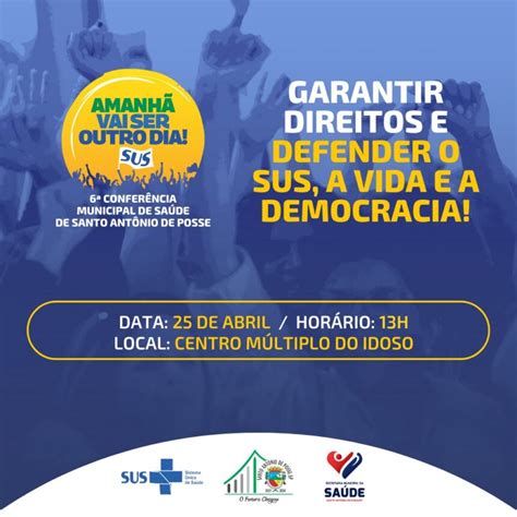 6ª Conferência Municipal De Saúde Acontece Na Terça Feira 25 De Abril