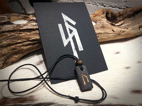 Uruz Ur Rune Necklace Norse Viking Runic Pendant Of Charred Etsy