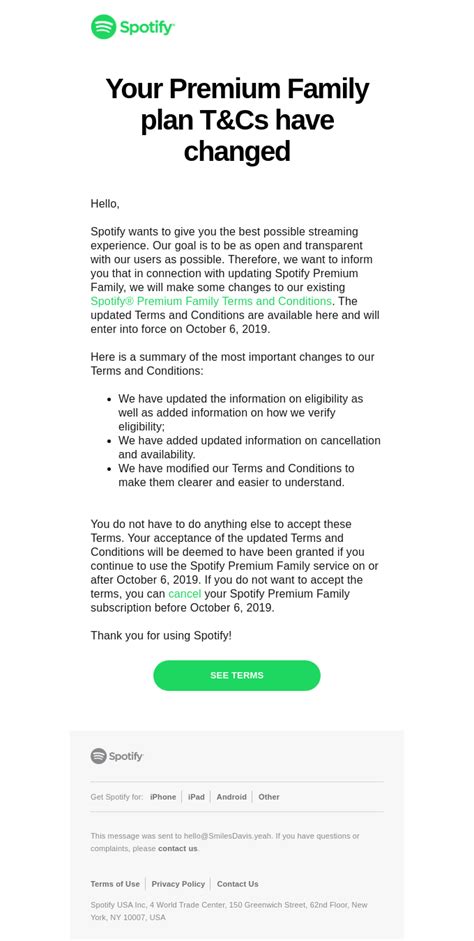 Terms And Conditions Update Emails Naomi West Email Marketing