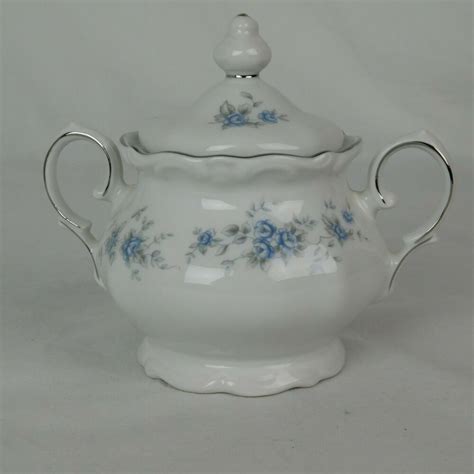 Winterling Bavaria Renaissance Ii Sugar Bowl Tall With Lid Blue