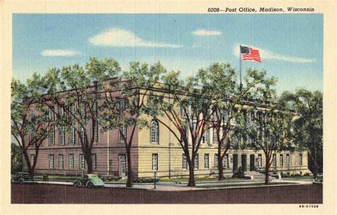 Postcard Post Office Madison Wisconsin Wi Ebay