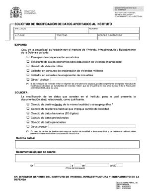 Completable En línea invied mde Impreso de solicitud de modificacin de