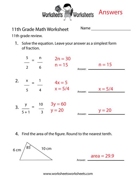 Math Worksheets With Answers Free Printable Answer Keys Worksheets