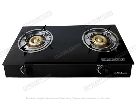 Obac Ob3080bg Black Glass 2 Burner Table Top Gas Stove Best Buy Home