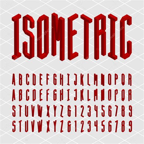 3D Isometrische Alphabet Vektorschrift Isometrische Buchstaben Und